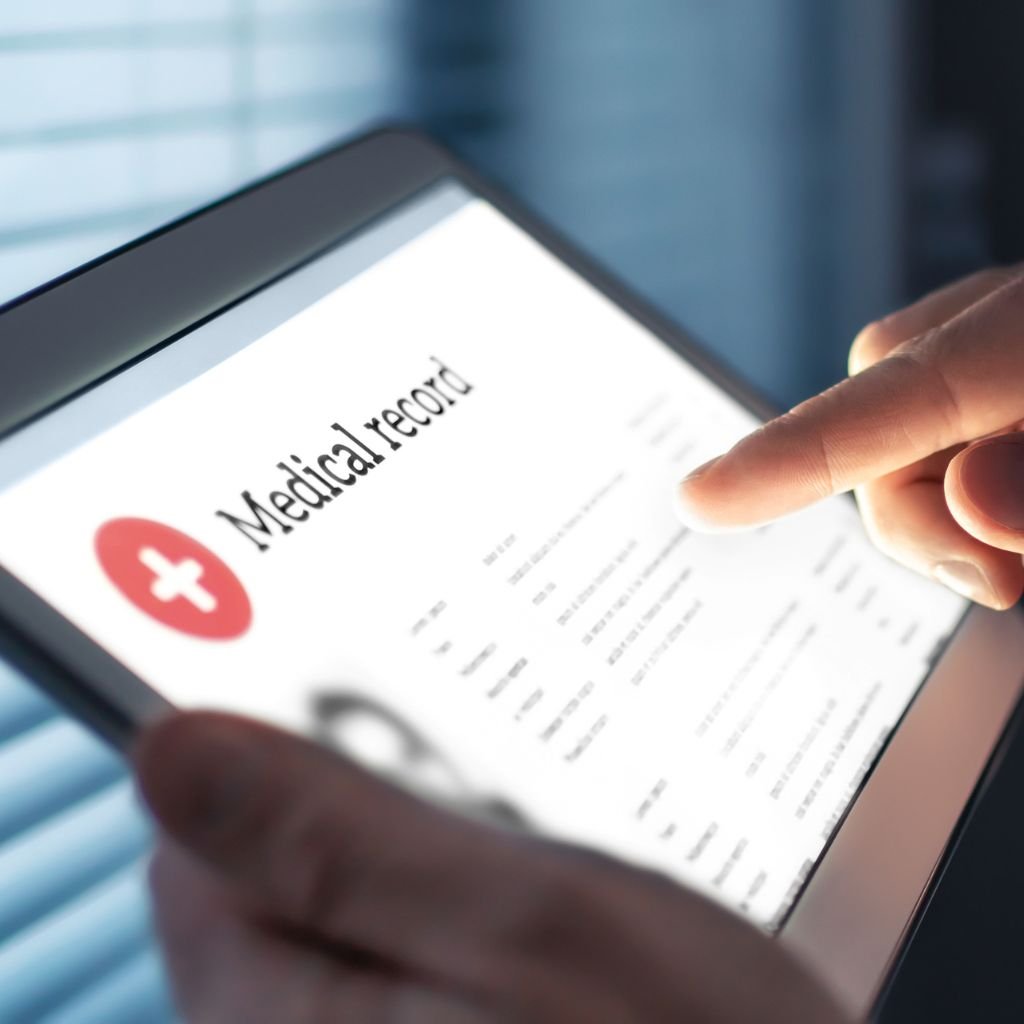 Health dashboard preview | Family viewing health record on phone